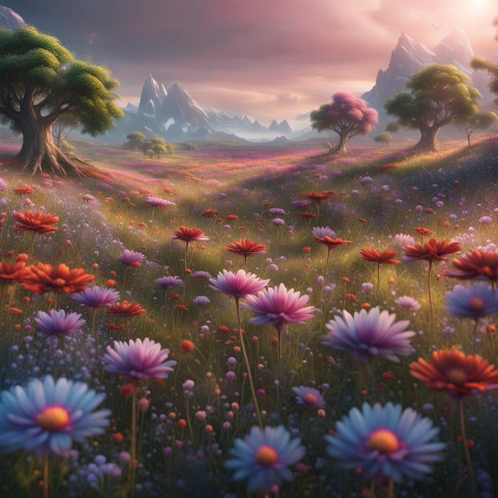 Detailed Flower Meadow in Unreal Engine 5