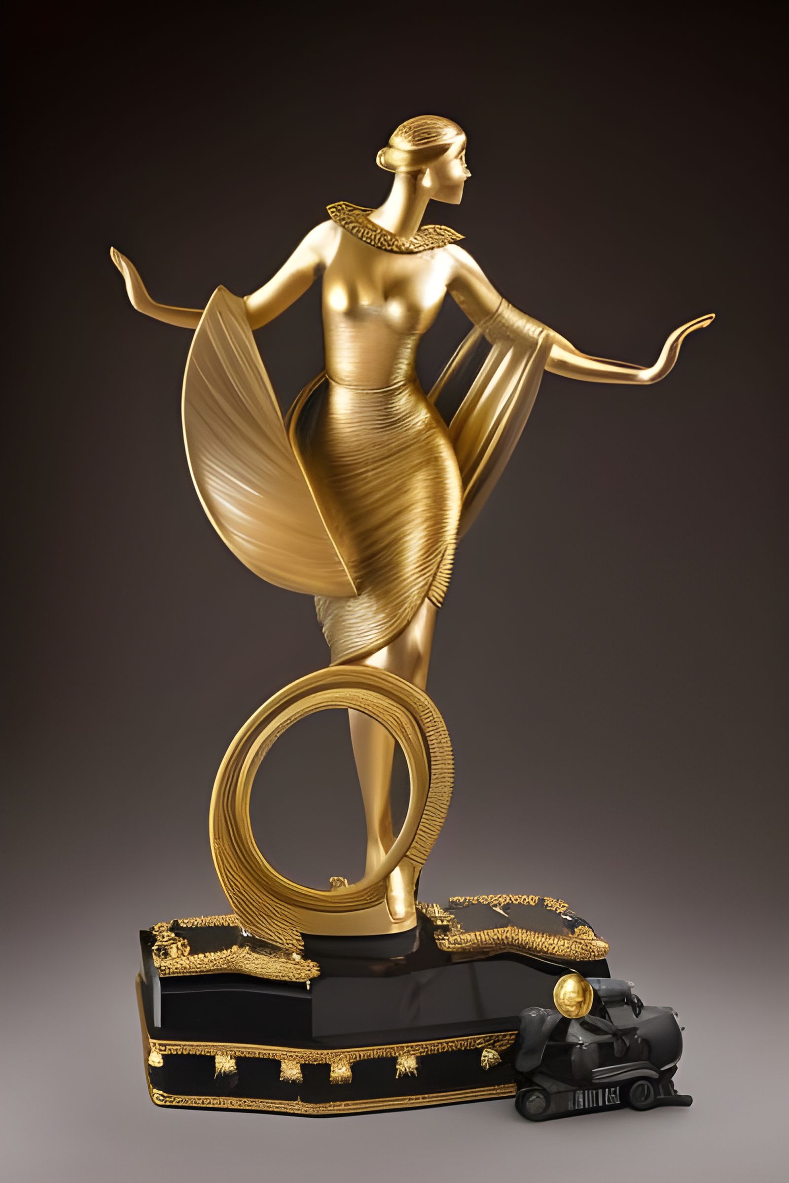 Art Deco Bronze Statue of a Woman