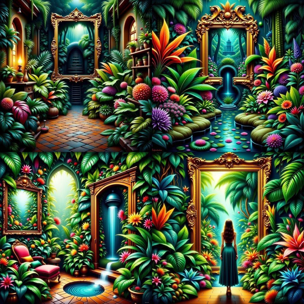 Secret Subtropical Plant Room in Acrylic Style