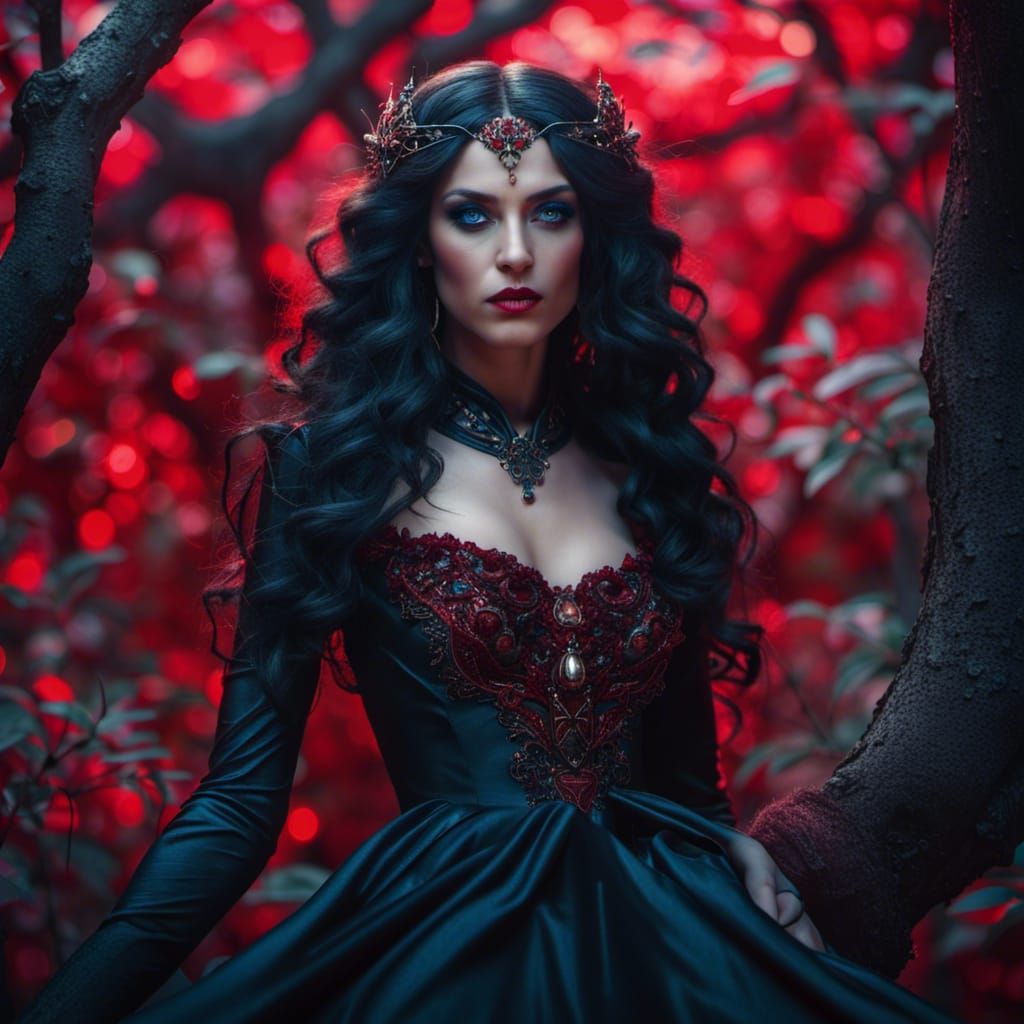 Mesmerizing Dark Elf Queen in Dreamscape Garden
