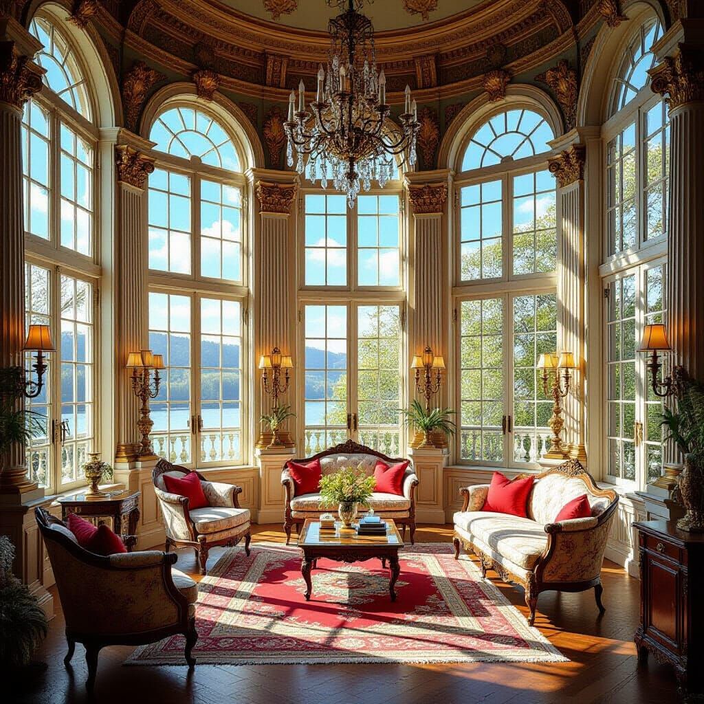 Opulent Victorian Salon in Neoclassical Style