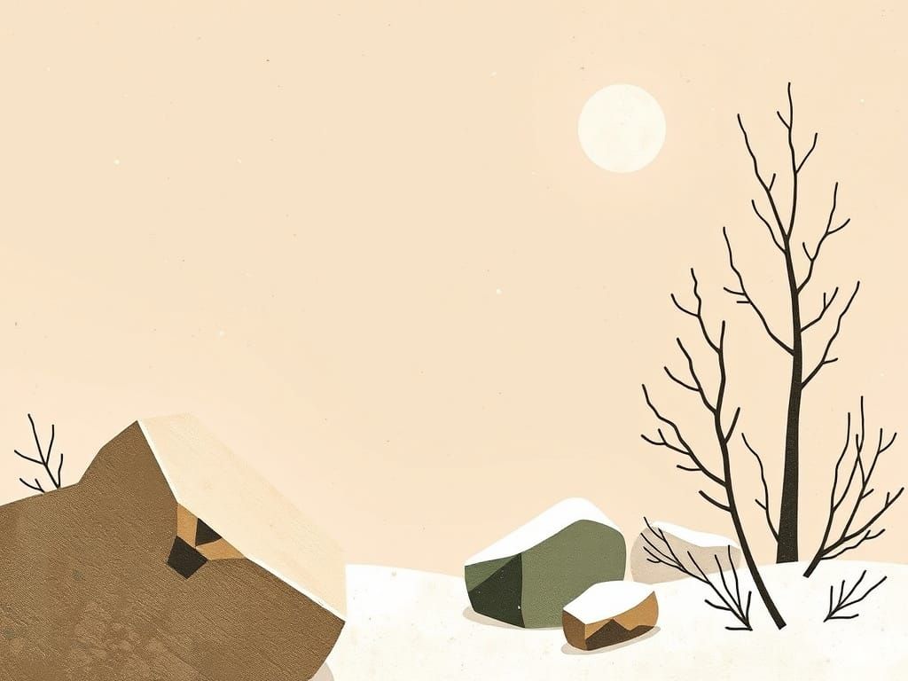 Winter Landscape in Abstract Khaki and Beige