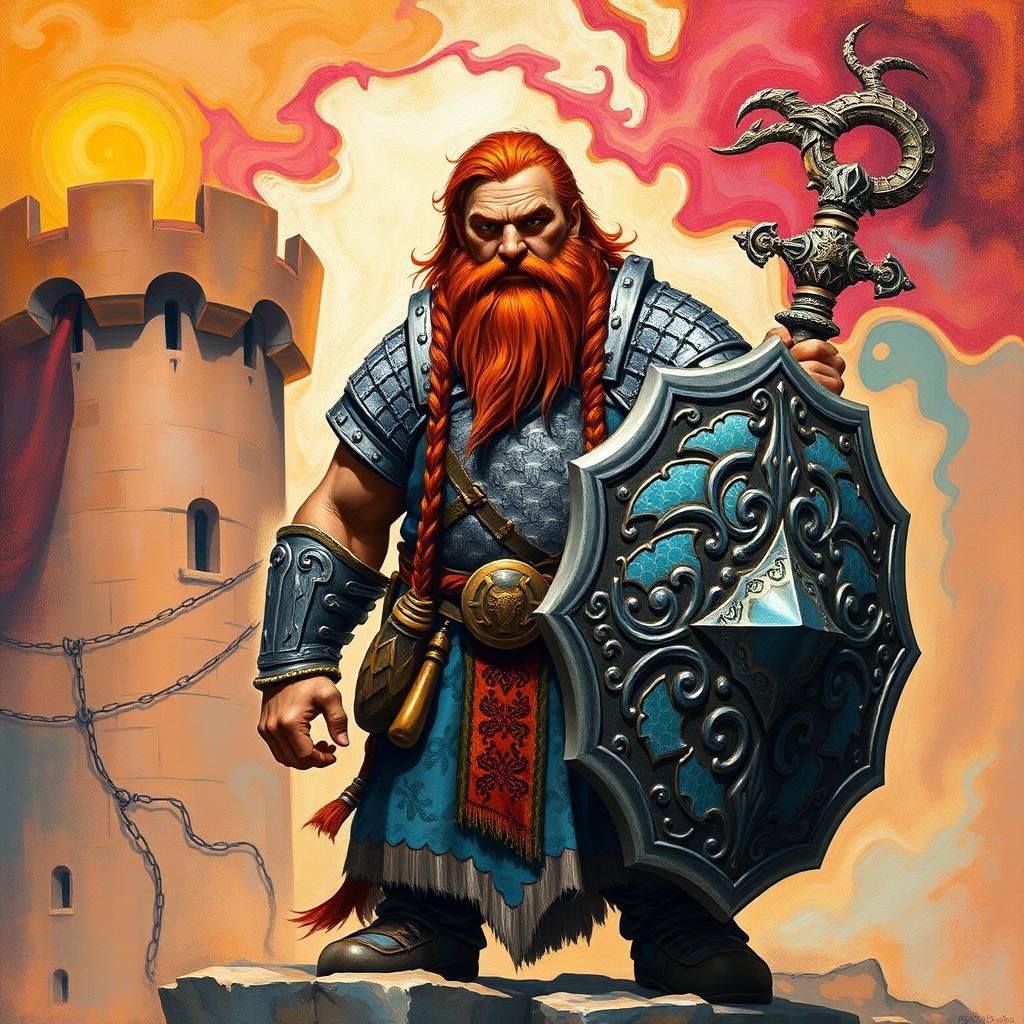 Dwarf Warrior Priest Ready for Battle