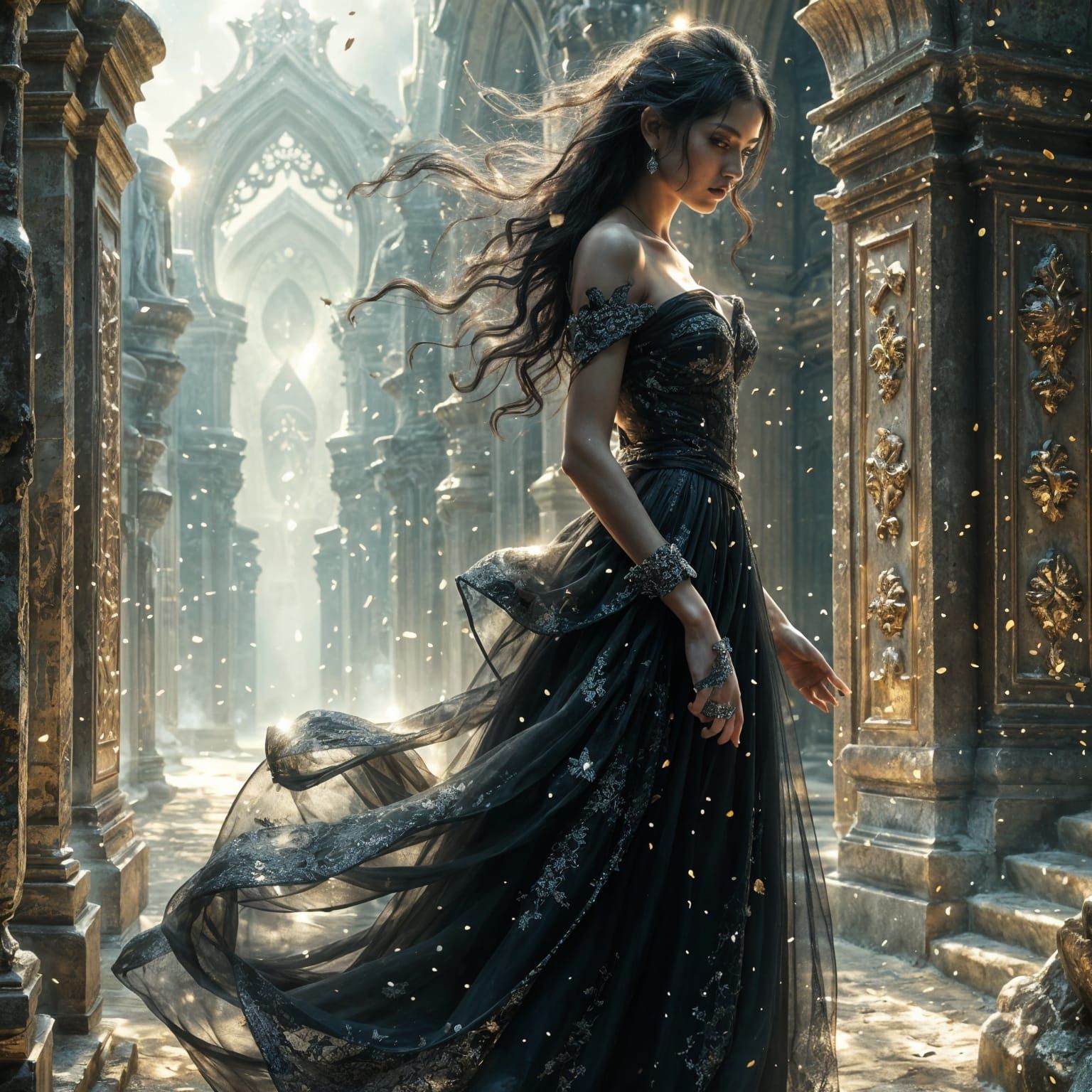 Ethereal Vampire Queen in Floating Ancient City