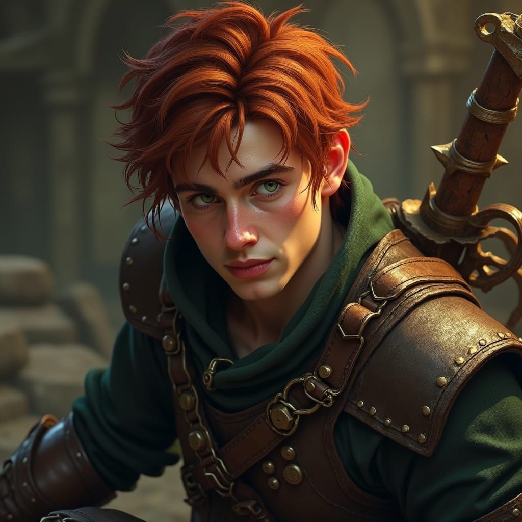 Male Rogue Character in Hyper-Realistic Style