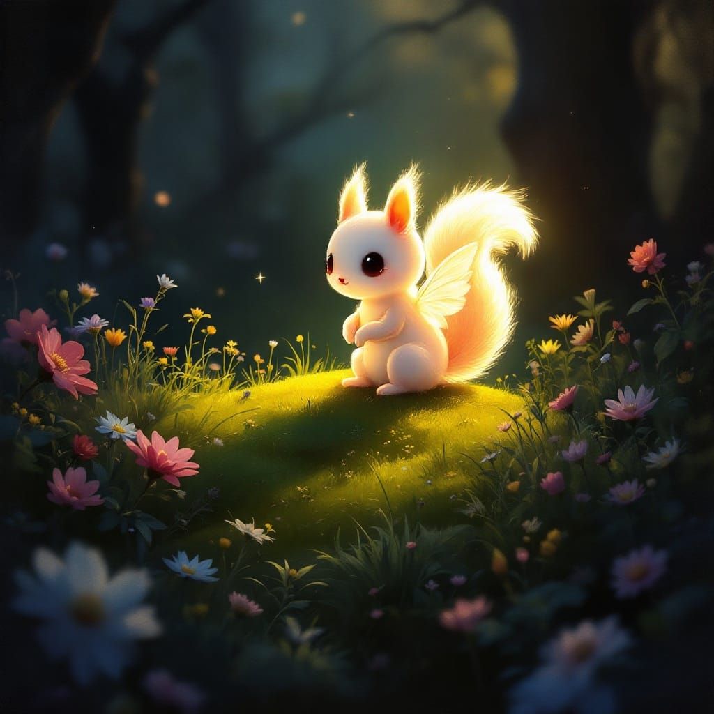 Surreal Woodland Spirit in Ethereal Twilight