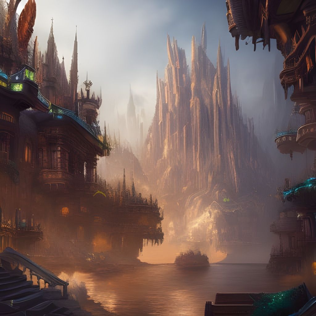 Fantastical Architecture in Detailed Matte Painting