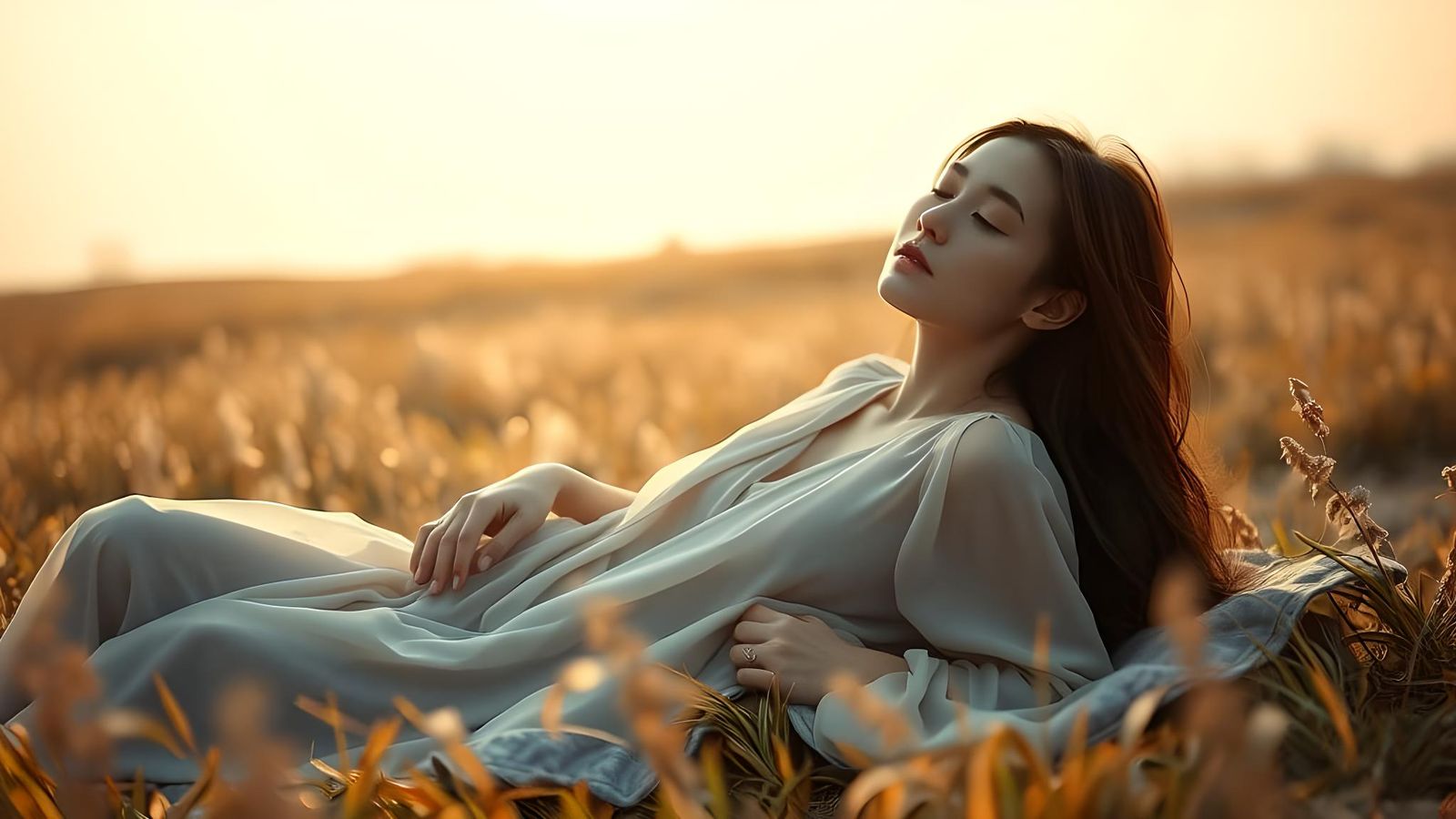 Sleeping Beauty in Winter Meadow Photograph