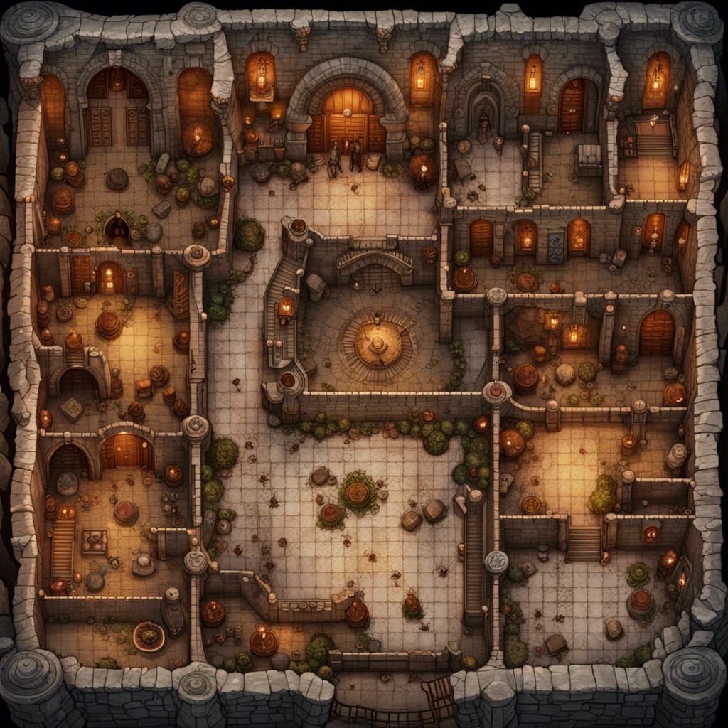 Detailed Orc and Goblin Dungeon Battlemap in 8K
