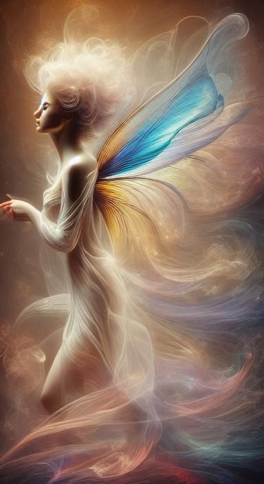 Intricate Metal Fairy with Ethereal Magic