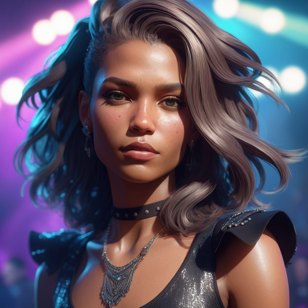 Rockstar Goddess Concept Art in Triadic Colors