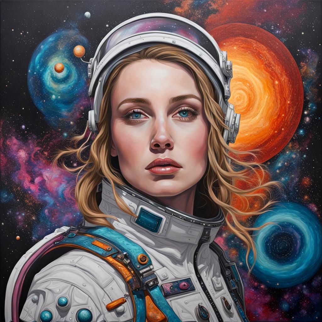 Cosmic Ambassador: Hyperrealistic Abstract Portrait