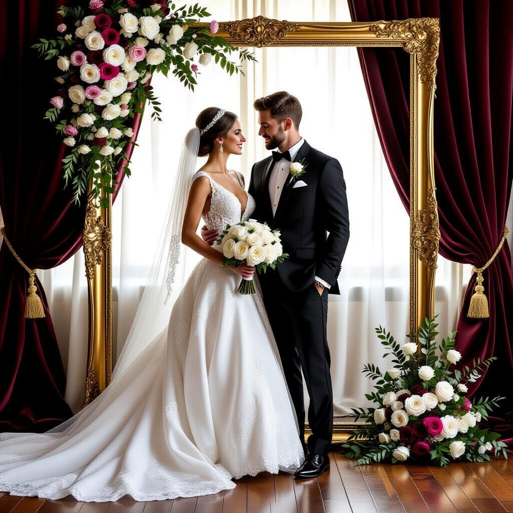 Luxurious Wedding Photo in Hyperrealistic Style