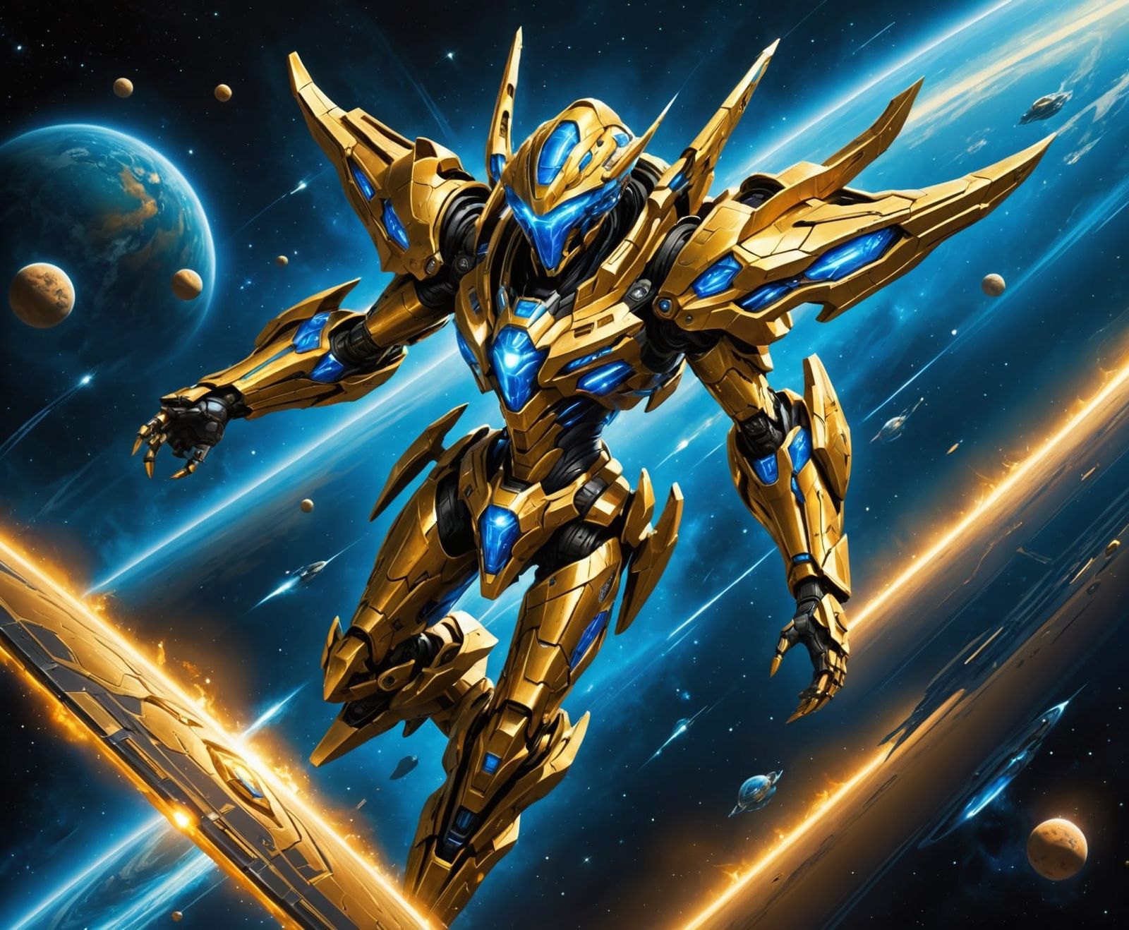 Majestic Protoss Carrier in Cosmic Nebula