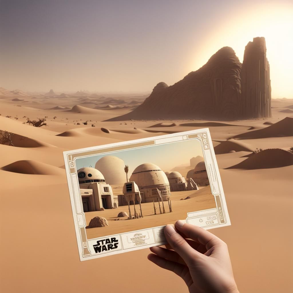 Mos Eisley Postcard Art From Star Wars