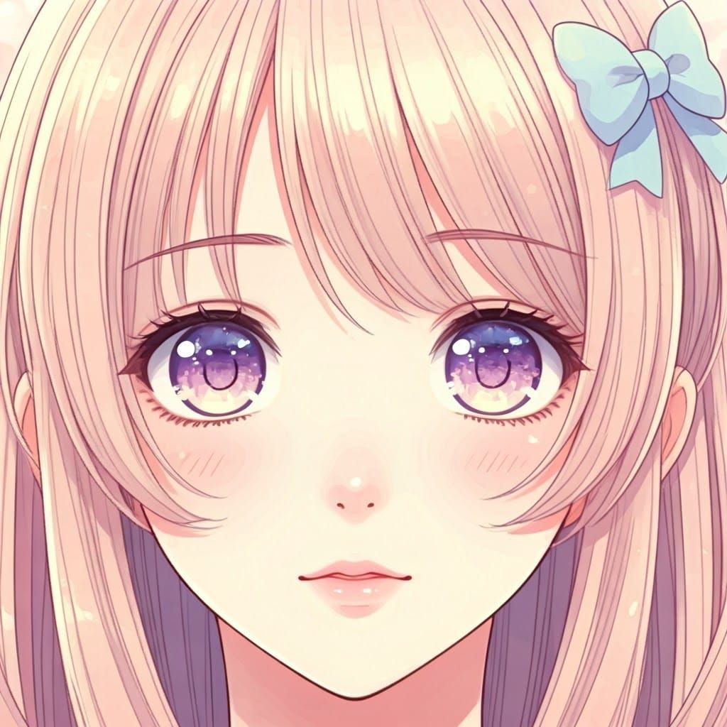 Delicate Anime Girl with Soft Watercolor Features