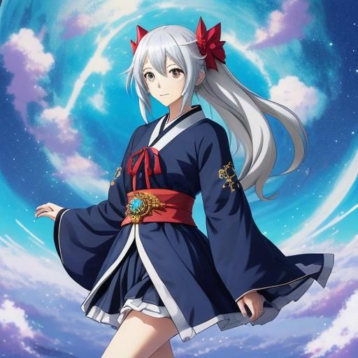 Anime Girl Illustration in Manga Key Visual Style