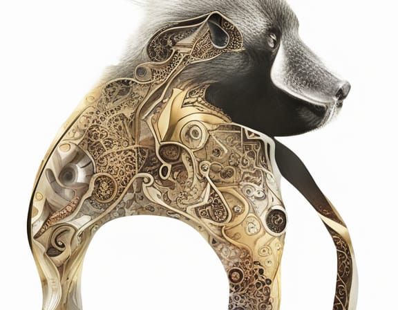 Ursine Howler Monkey with Celtic Geometric Elements