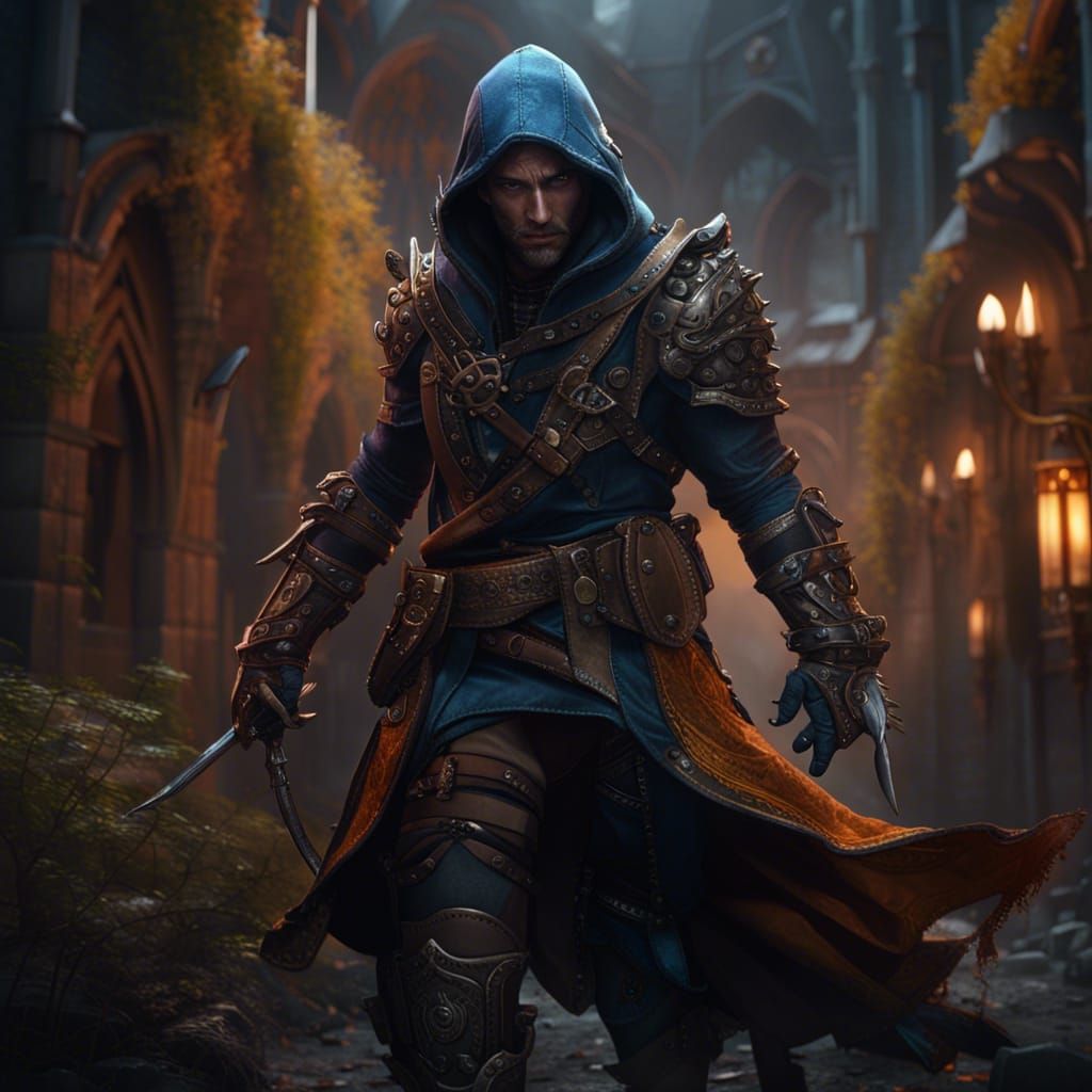 Detailed Male Rogue Fantasy Concept Art