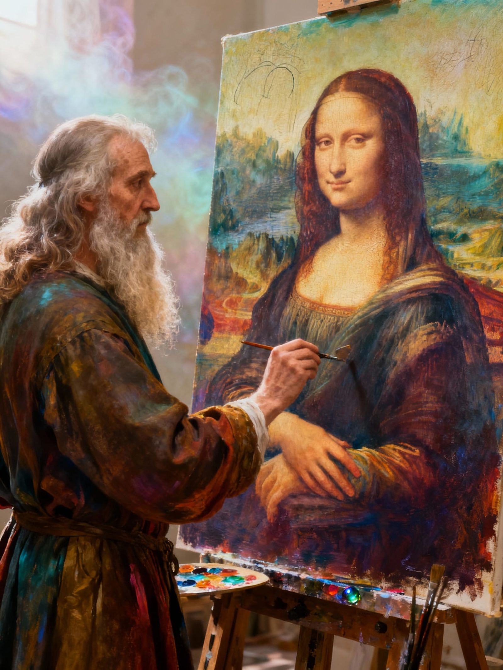 Leonardo da Vinci Paints Mona Lisa in Exquisite Detail