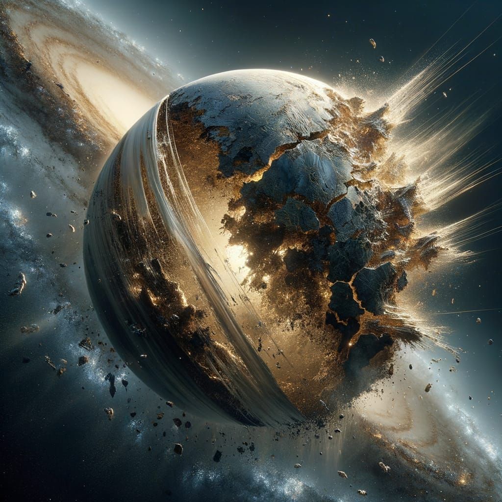 Deep Space Planet Sacrifice in Hyper-Realistic Style