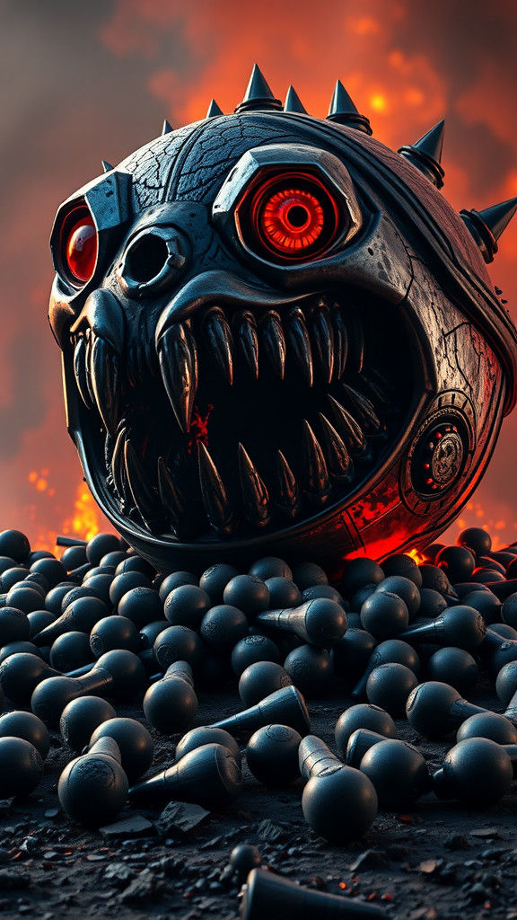 Angry Cannonball on Battlefield in Hyper-Realistic 3D