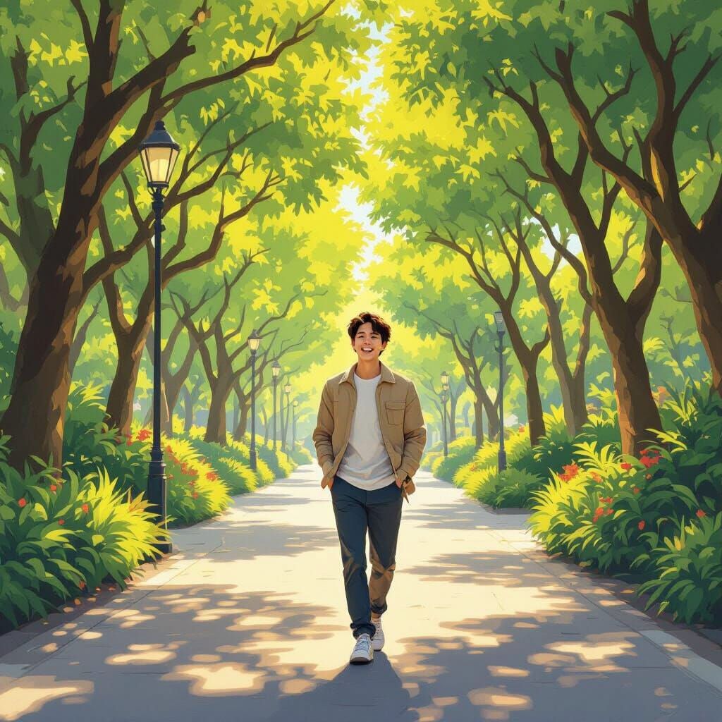 Choi Woo Shik Laughs in Sunny Punggol Park