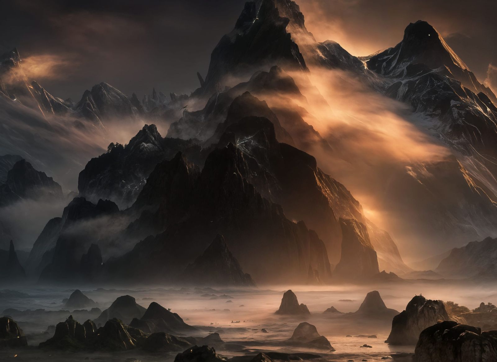 Lush Garden Country House with Surreal Elements