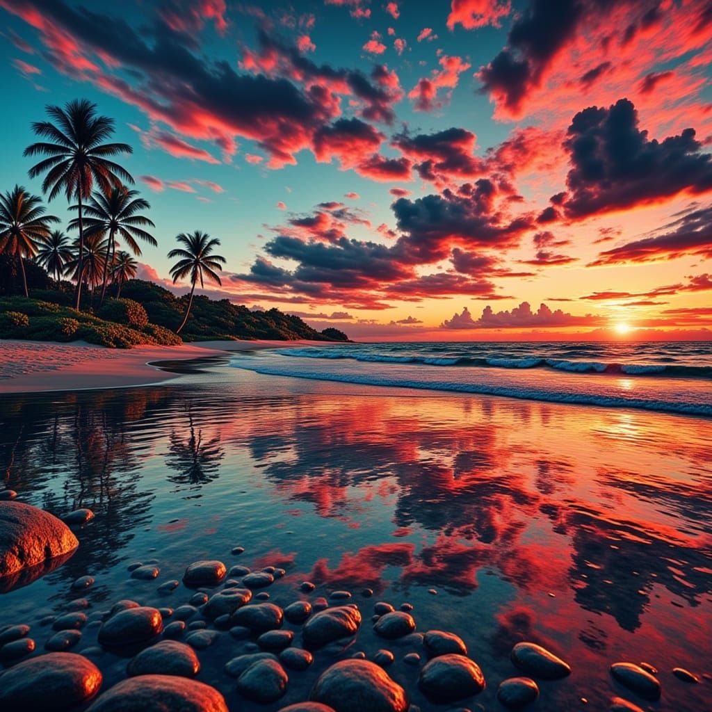 Android Goddess Emerges from Desert Island Oasis