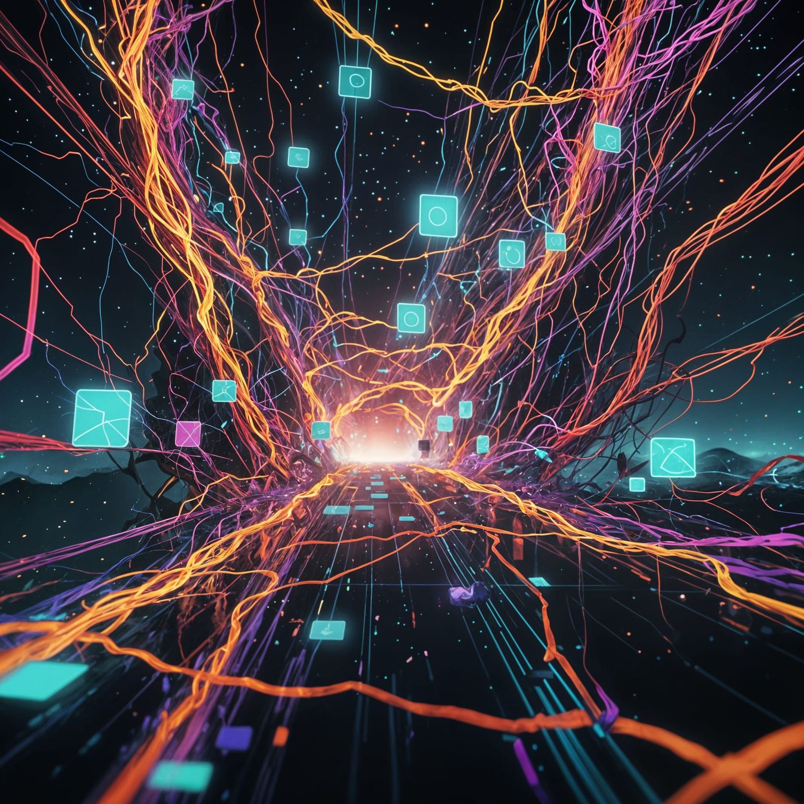 Epic Abstract Internet Connection in Vibrant Colors