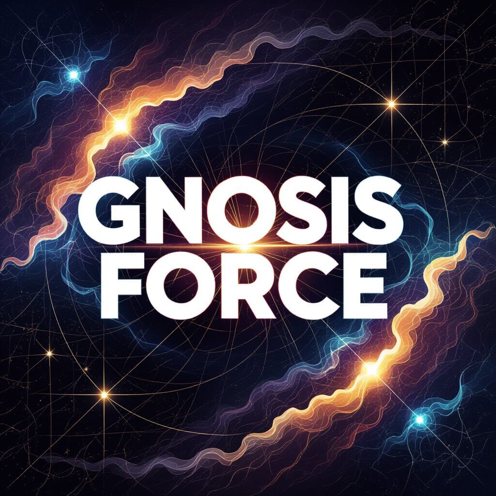 Gnosis Force Text Amidst Cosmic Abstract Art