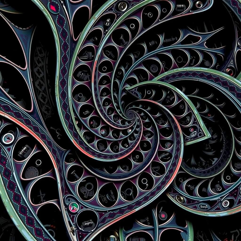 Abstract Swirls of Red and Crimson Hues