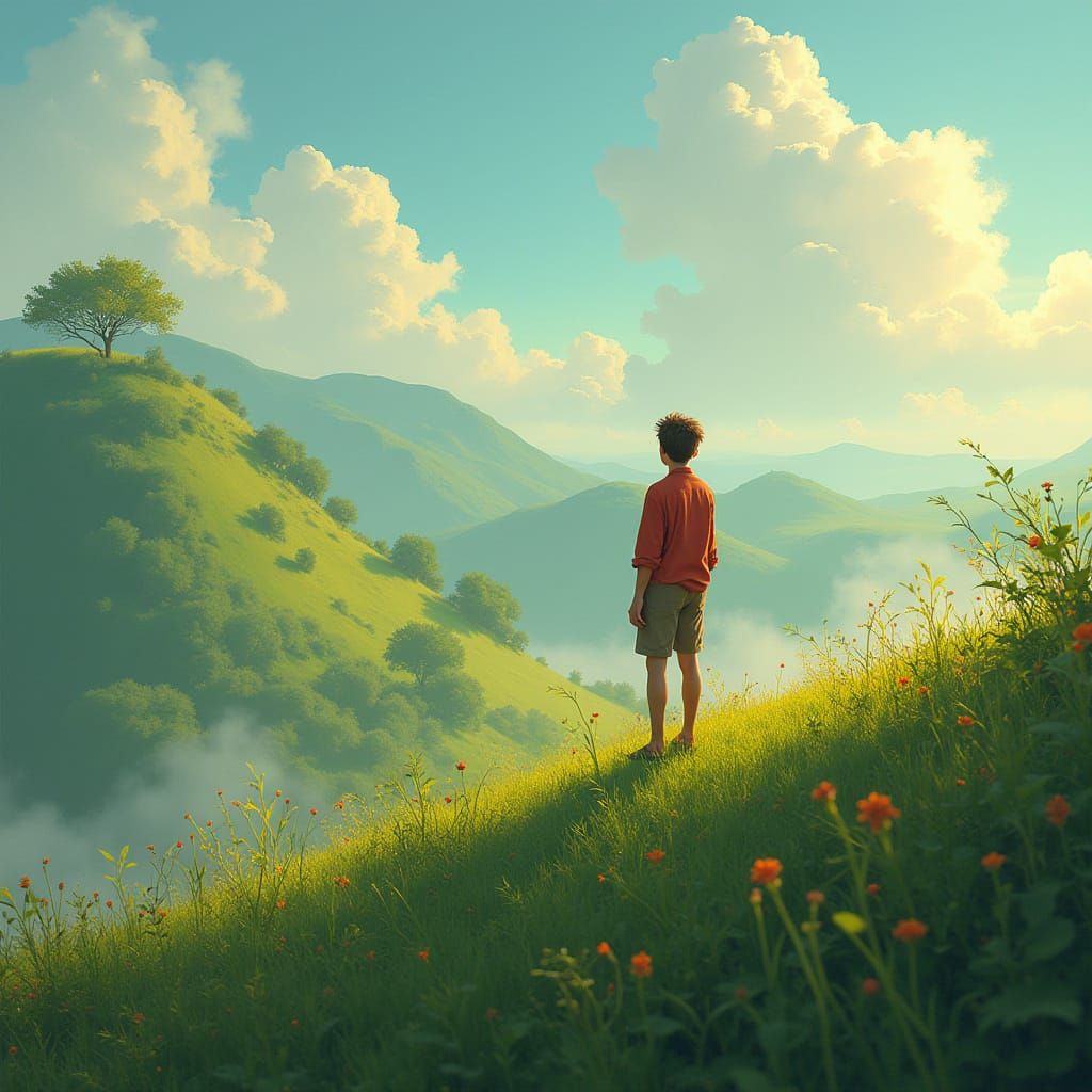 Peter on a Hill in Digital Painting Style