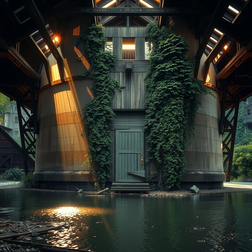 Colossal Abandoned Papermill at Golden Hour