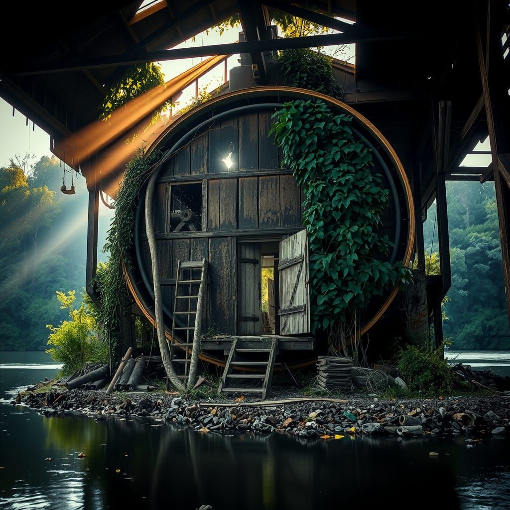 Colossal Abandoned Papermill at Golden Hour