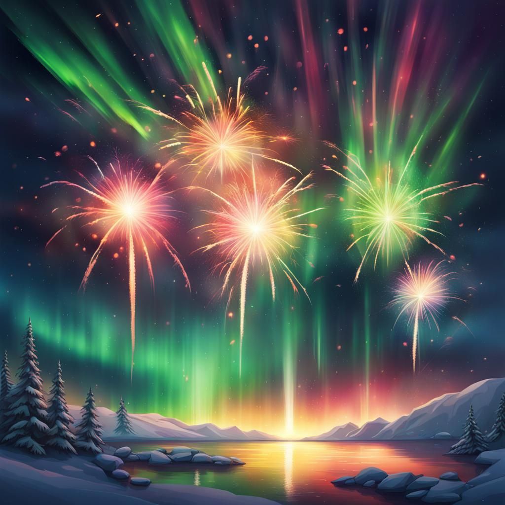 New Year's Eve Under Northern Lights