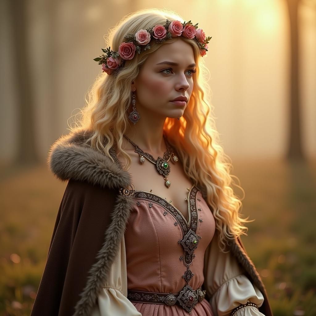 Milda, Lithuanian Goddess of Love, in Ethereal Portrait