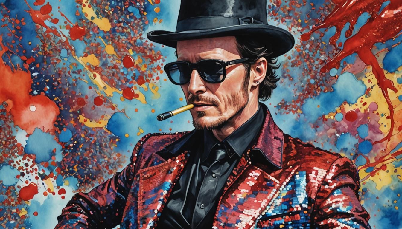 Singer in Sequins and Top Hat: Candyland Pop Art