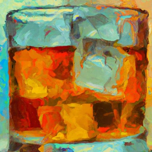 Bourbon Glass in Neo-Impressionist Style