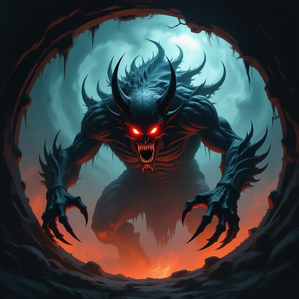 Terrifying Polygen Monster Emerges From Shadow Vortex