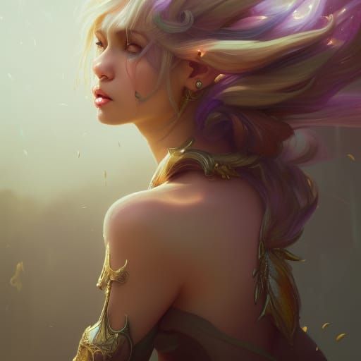 Detailed Dragon Pixie Portrait in Digital Art Style