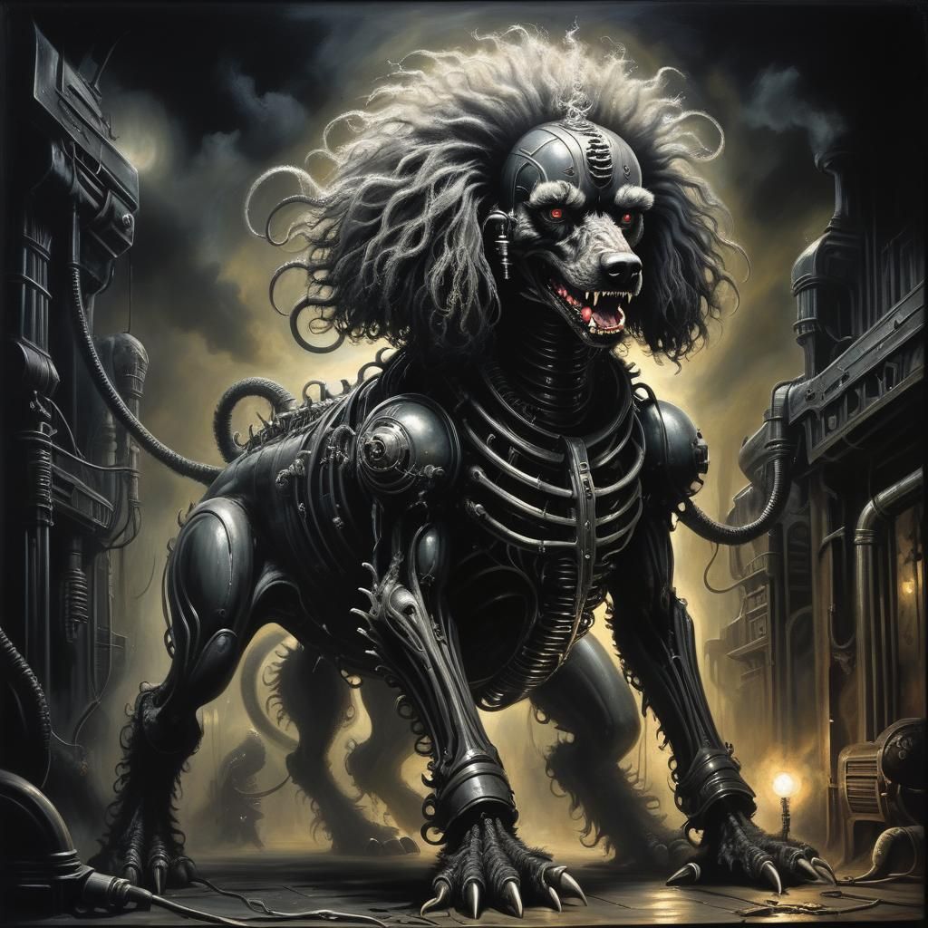 Dieselpunk Horror: Monstrous Poodle from Hell