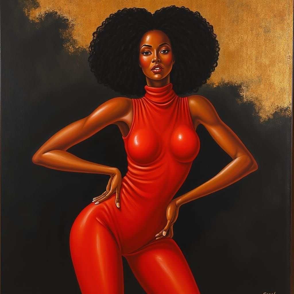 Kelly Rowland Portrait in Futuristic Digital Art Style