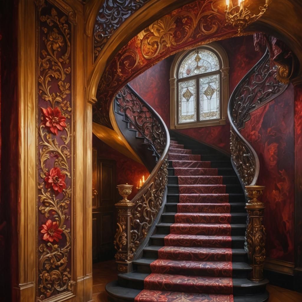 Luxurious Baroque Fabric in Crimson and Gold