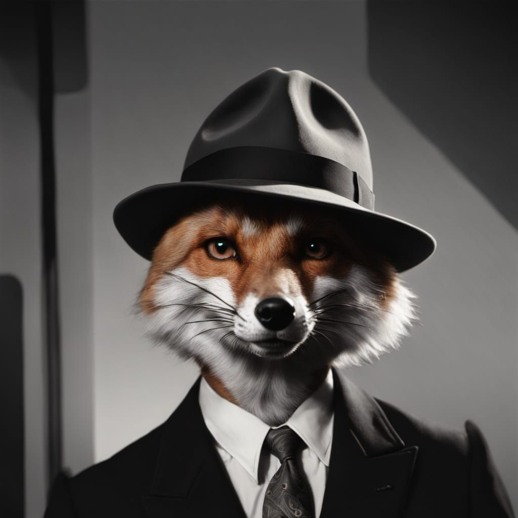 Mysterious Fox Investigator in 1940s Film Noir