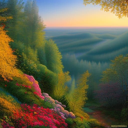 Daybreak Landscape in Yerko Style