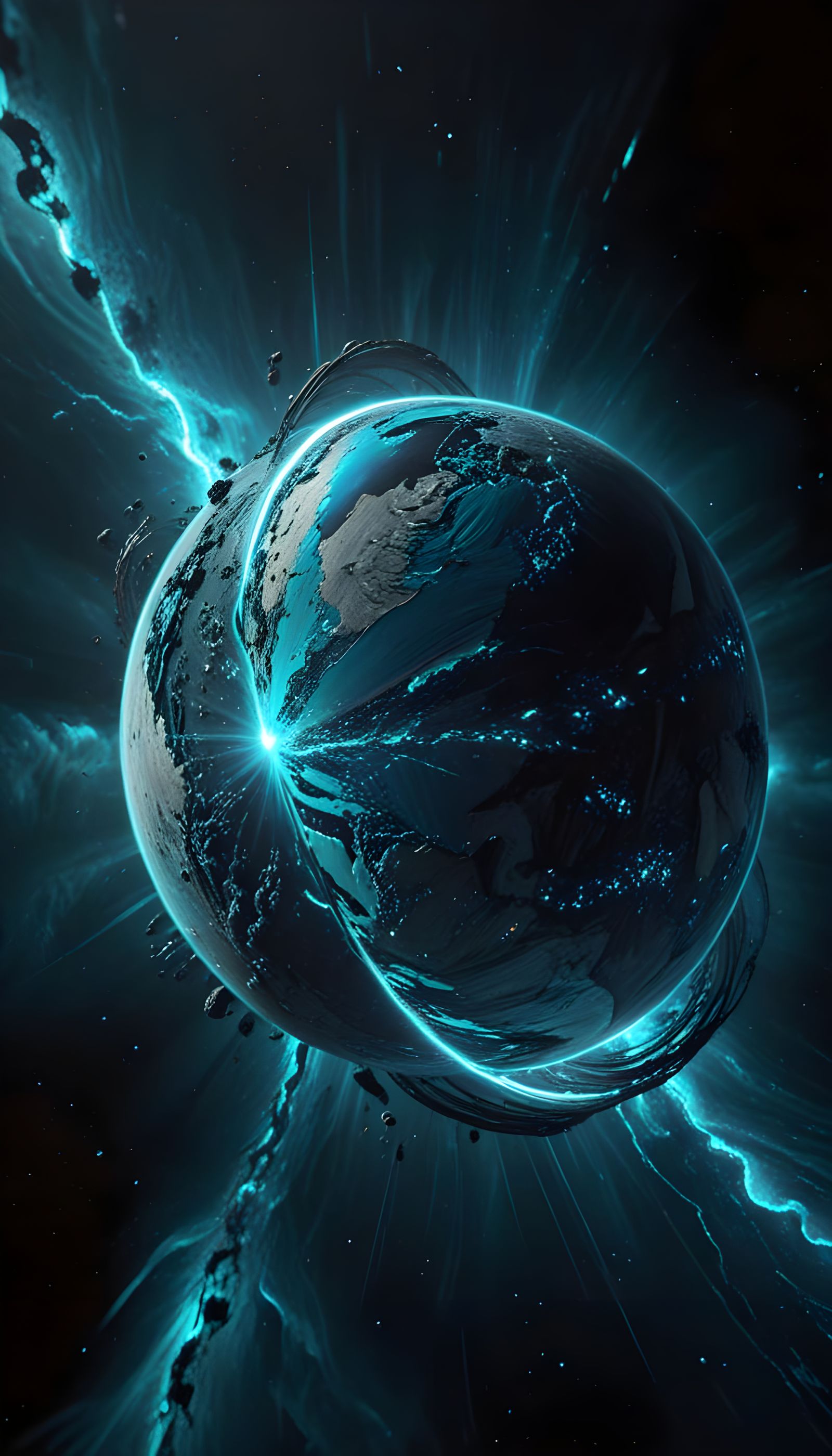 Magnetic Field Around Blue Planet with Curving Particles