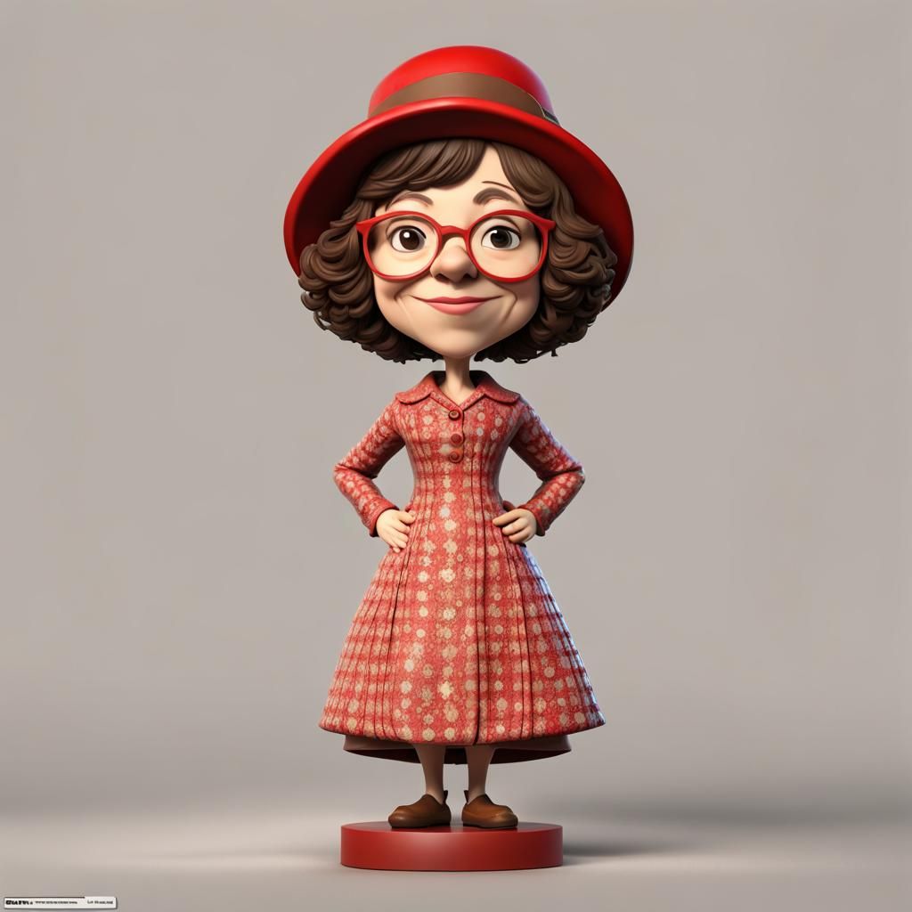 Mrs. Brown Bobblehead: 3D Digital Art