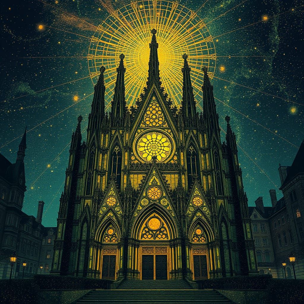 Golden Cathedral: A Blend of Artistic Styles