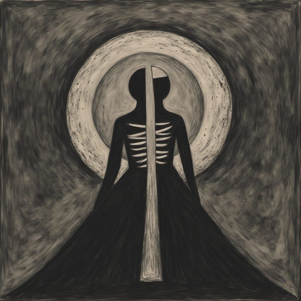 Intense Charcoal Drawing Evokes Longing for Peace